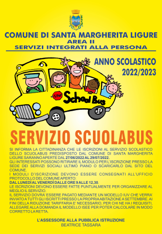 Servizio Scuolabus - Anno scolastico 2022/2023